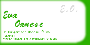 eva oancse business card